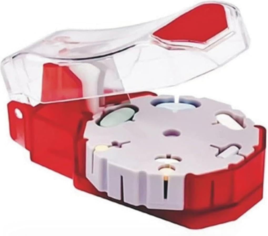 Pill Cutters - Pill Splitters for Small or Large Pills - Cuts up to 14 different Shaped Pills or Vitamins with Self-Retracting Blade