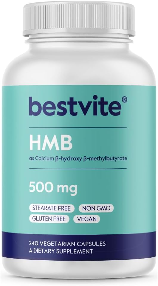 BESTVITE HMB 1000mg ανά Σερβίρισμα (240 κάψουλες χορτοφαγικής) - Δεν Stearates - Vegan - Μη ΓΤΟ - Χωρίς γλουτένη - συμπλήρωμα HMB