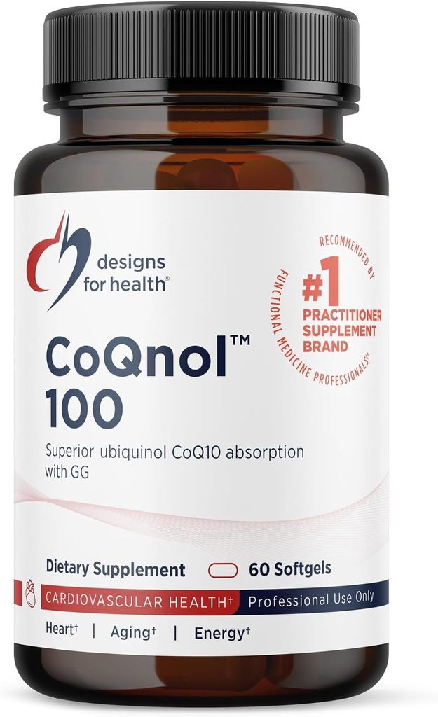 Sağlık CoQnol 100 mg için tasarımlar - CoQ10 Ubiquinol with Superior Bioavailability + Exclusive Abxia Technology - Double CoenzymeQ10 Boost with GG - Heart, Health Aging + Hücre Desteği (60 Softgels)