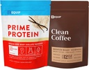 Equip Foods Prime Protein Powder Vanilla & Gold Standard Clean Coffee