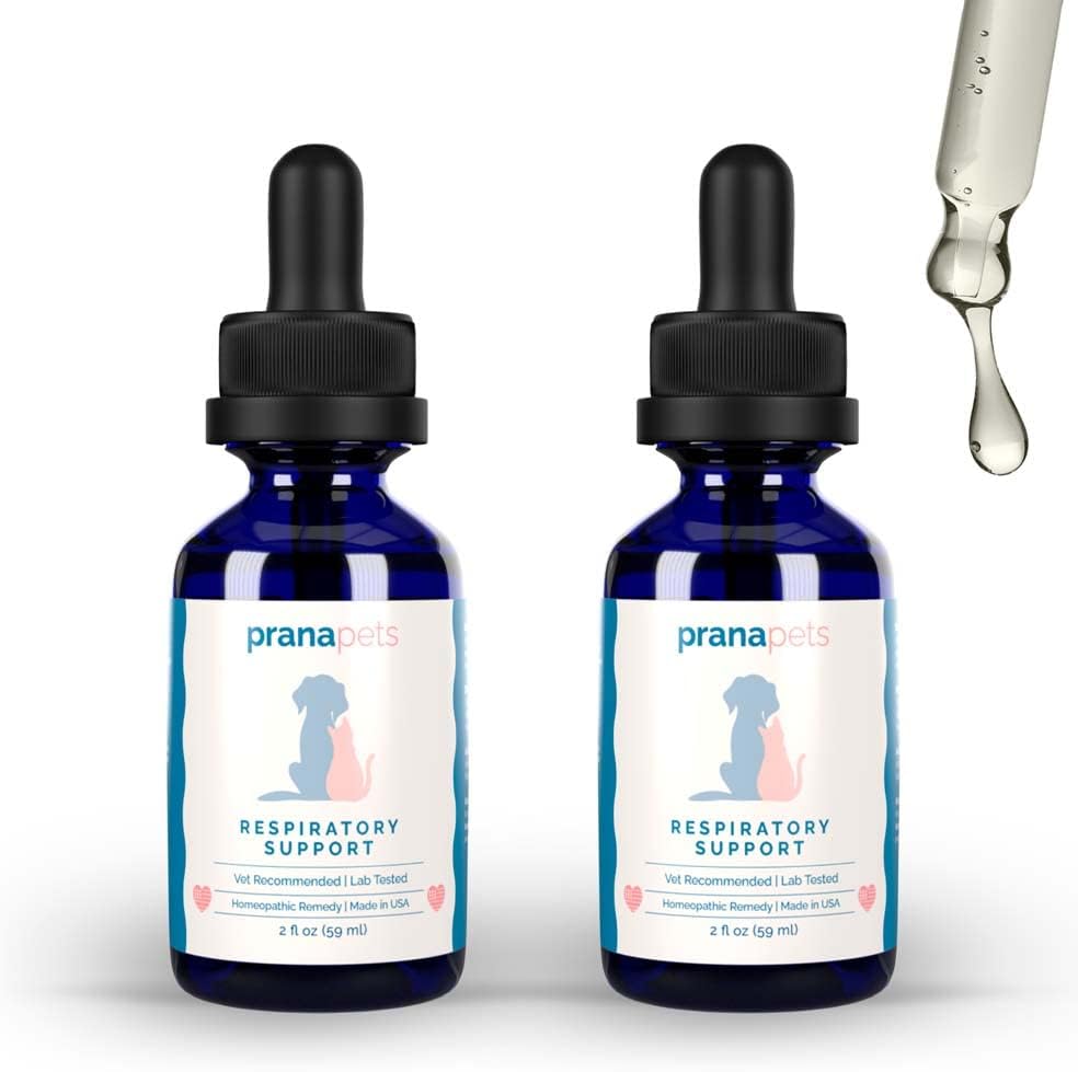 PranaPets Respiratory Support Supplement for Dogs & Cats | Doğal olarak Evcil hayvanlarda Optimal Respiratory Fonksiyonları | Mevsimlik Tüm Enerjilerin Belirtileri ile Güvenli Yardımlar