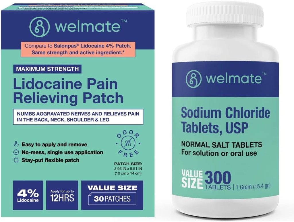 WELMATE Recovery Bundle: Δισκία χλωριούχου νατρίου, 300ct + 4%