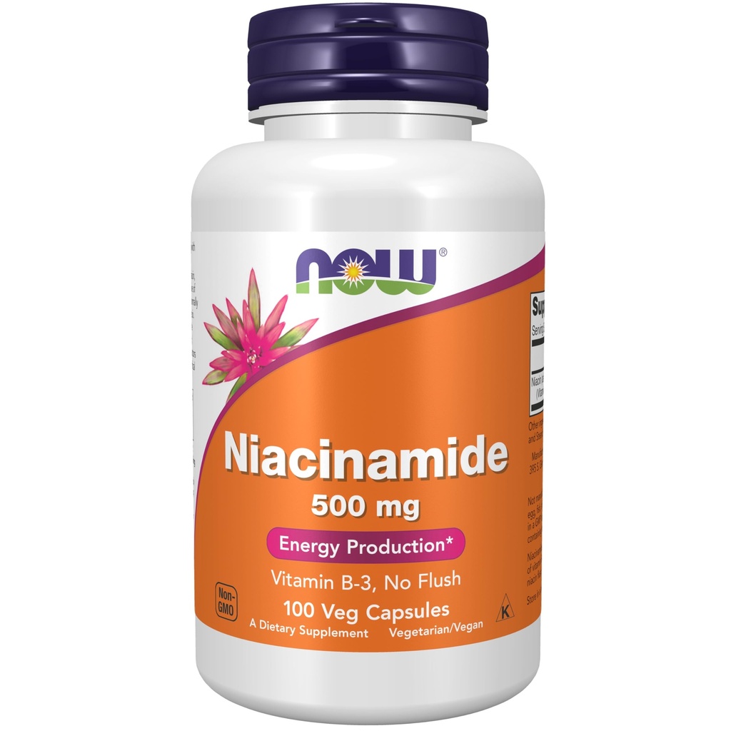 Şimdi Gıdalar Tamamlıyor, Niacinamid (Vitamin B-3) 500 mg, Enerji Üretimi*, 100 Veg Capsules