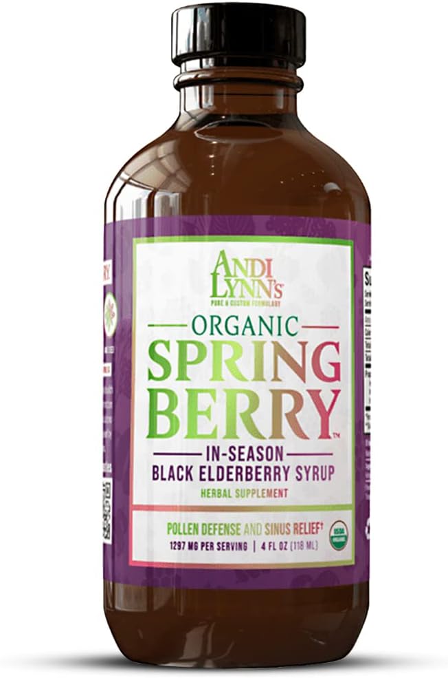 Vei Lynn'in BaharBerry, Organik Siyah Yaşlılar Syrup, Mevsimlik Tüm enerjilere yönelik Kirlilik ve Sinus Yardımı, Herbal Immune Support Supplement for Kids & Yetişkinler, 4 ozz