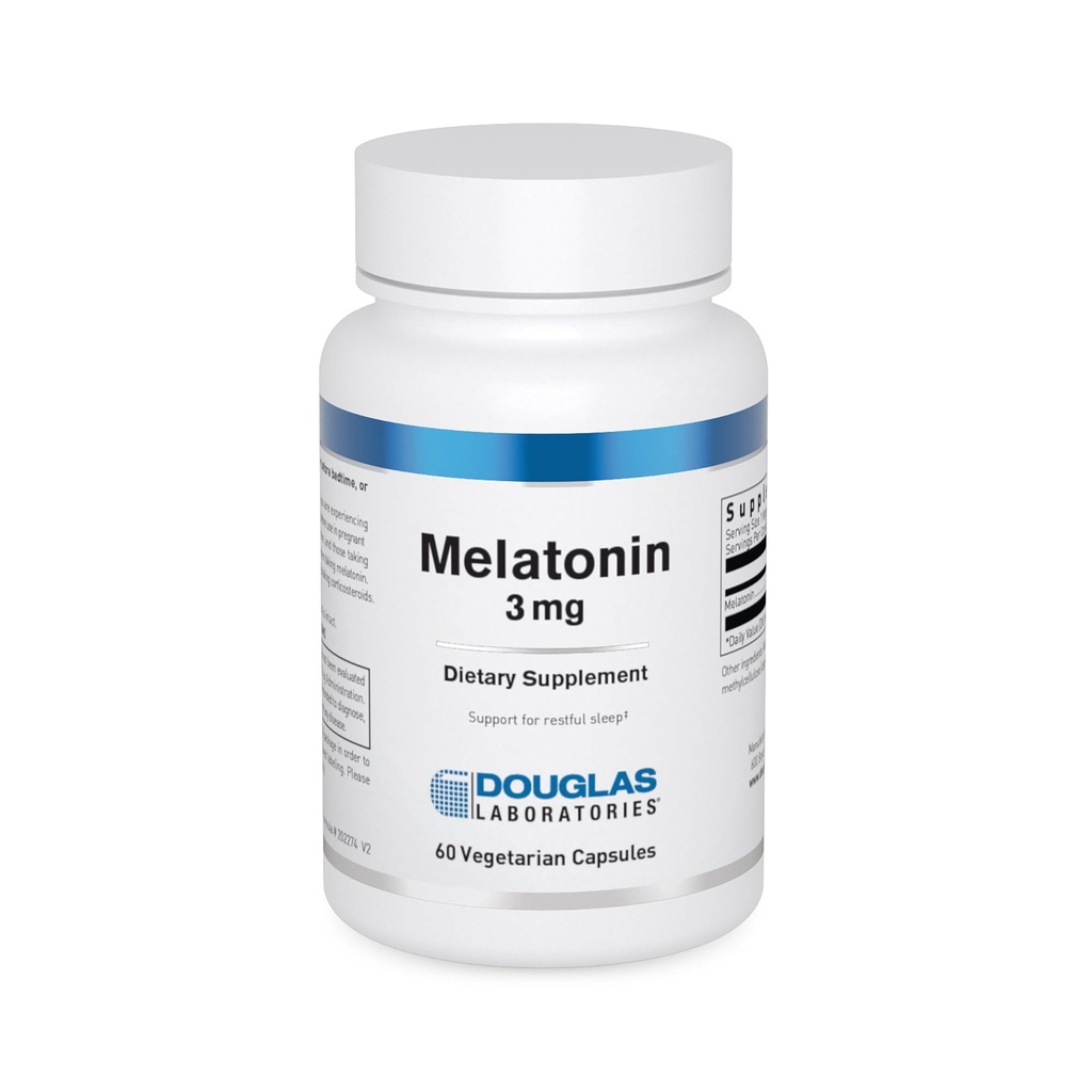 Douglas Laboratories Melatonin 3 mg | Destekler Sleep/Wake Cycles | 60 Capsules