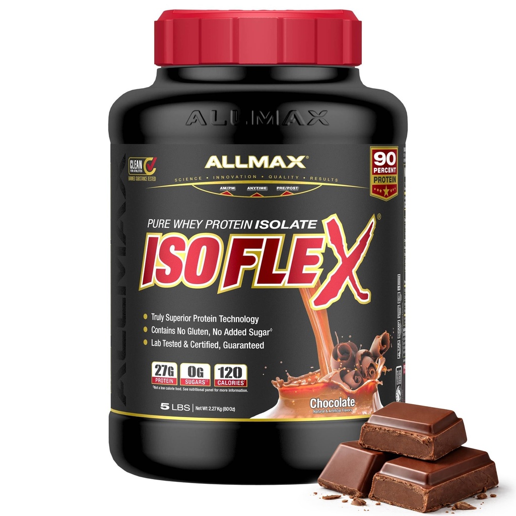 ALLMAX Beslenme - ISOFLEX Whey Protein Toz, Whey proteini, 27g Protein, Çikolata, 5 Pound