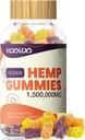 HOOLOO Hemp Gummies, Vegan, 2 Pack (Vegan-1500,000 mg, Juicy Orange,Grape,Peach)