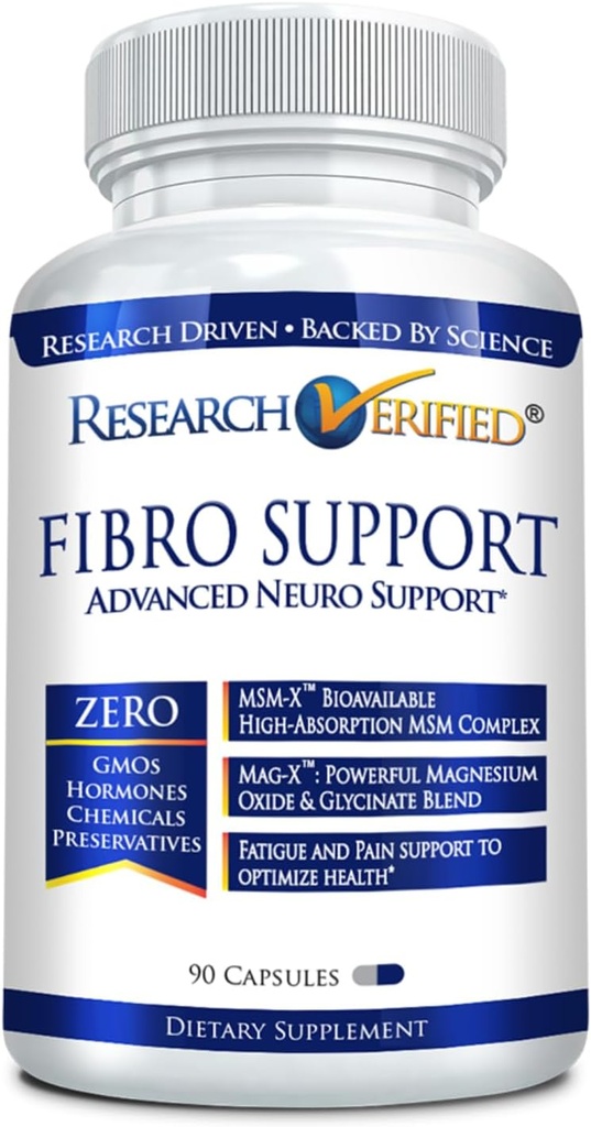 Araştırma Gerçekleştirilmiş Fibro Destek - 90 Capsules - MSM, Magnezyum, D3, BioPerine - 1 Ay Supply - Vegan