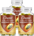 Ubiquinol CoQ10 600 MG Softgels with Omega-3 & Shilajit & PQ, Advanced Dual-Delivery Coenzyme-Q10, Active CoQ10 Ubiquinol Supplement for Fertness, Antioksi, Heart, Brain & Energy, 180 Servisler