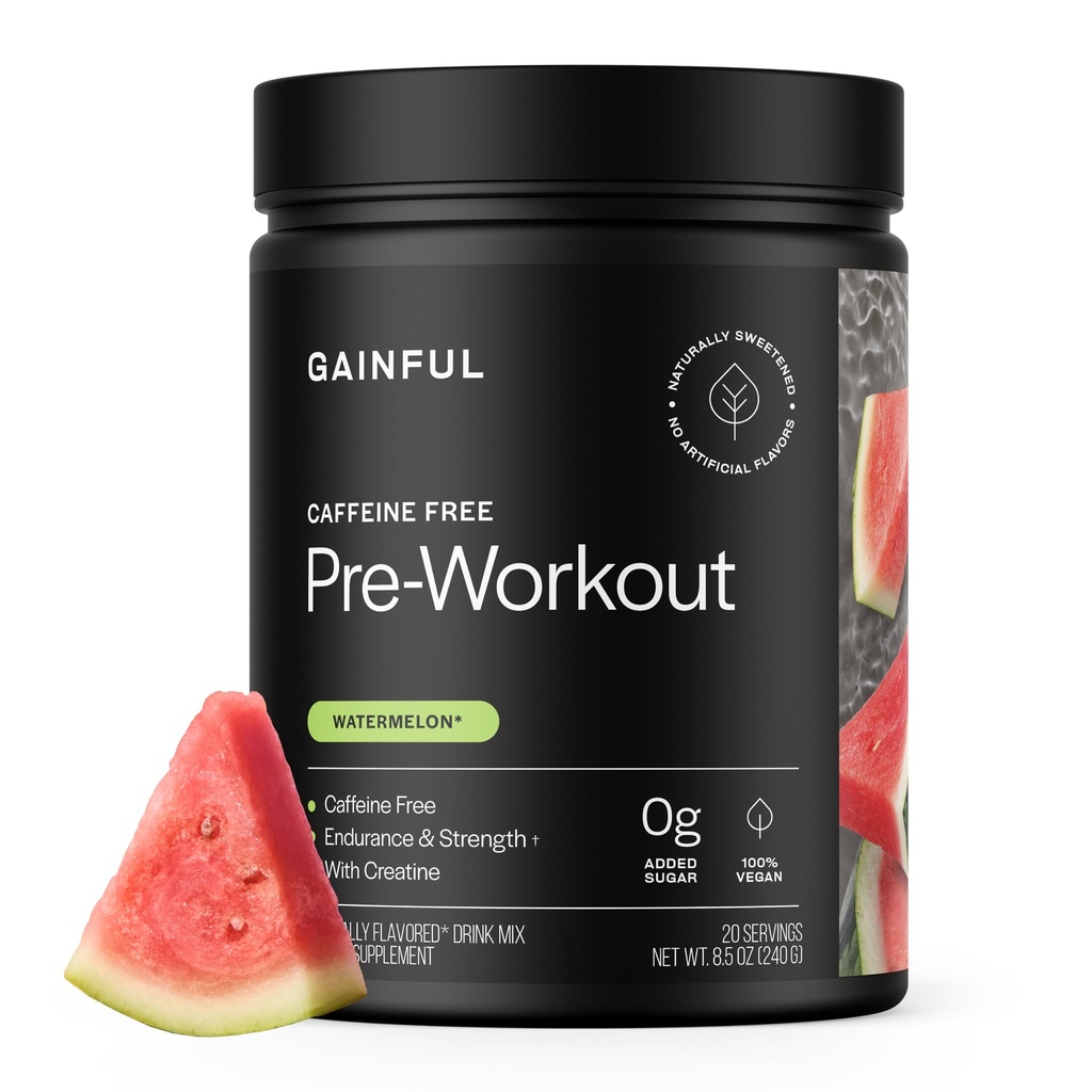 Caffeine Free Pre Workout Toz withtine, Watermelon Flavor, Supports Strength, Endurance, & Recovery, BCAAs, Beta Alanine, L-Citrulline, No Yapay Malzemeler, 20 Hizmet