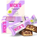 Nick'in protein Bars Chocolate | Yüksek Protein | Lowzis | Low Carb Keto Friendly Snacks No add Sugar (Multipack 12 bar x 50g) (12 Kont (kampiyon 1), Almond)