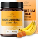 HERBAMAMA Calm Magnezyum Gummies - 400 mg Magnezyum Citrate for Relaxation Support - Vegan, Non-GMO Calming Supplement for Yetişkinler - 90 Pectin-Based Banana-Flavored Chews