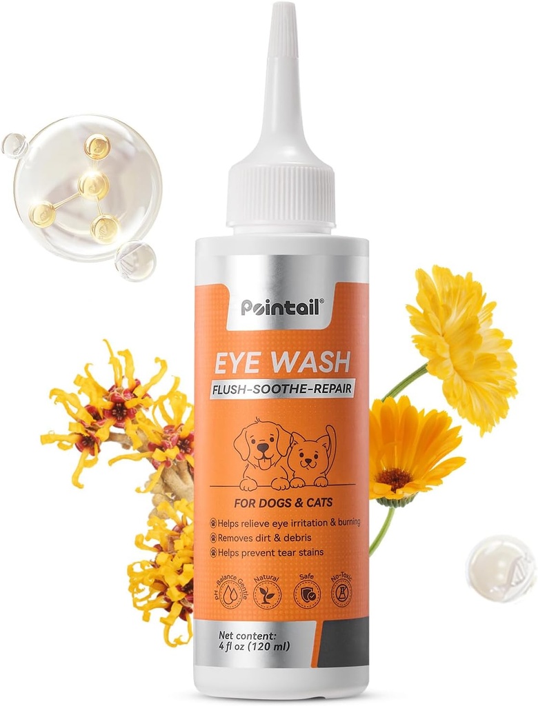 Köpek ve Kediler için Göz Enfeksiyonu Tedavisi, Göz Yıkama, Irritation Relief, Penins, Rinse Drops, Eye Care Better to Take Debris, Gentle Formula, 4 ozz