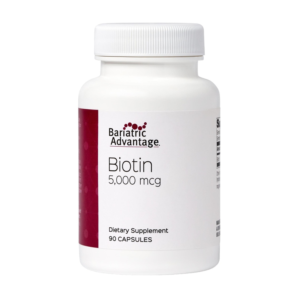 Μπαριατρικό Πλεονέκτημα Biotin 5.000 mcg - για Βαριατρική Χειρουργική Ασθενείς - Εύκολη-δυσκολία Mini Κάψουλες - Συμπλήρωμα Βιοτίνης - Υποστήριξη μαλλιών, δέρματος & νυχιών* - 90 Count