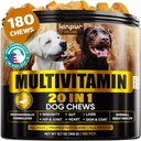 20in-1 Dog Multivitamin Supplements - Immunity, Digestion, Ortak ve Kalp Sağlığı Desteği - Biotin ile Doğal Köpek Vitaminleri, Köpekler için Glucosamine - 180 Chews