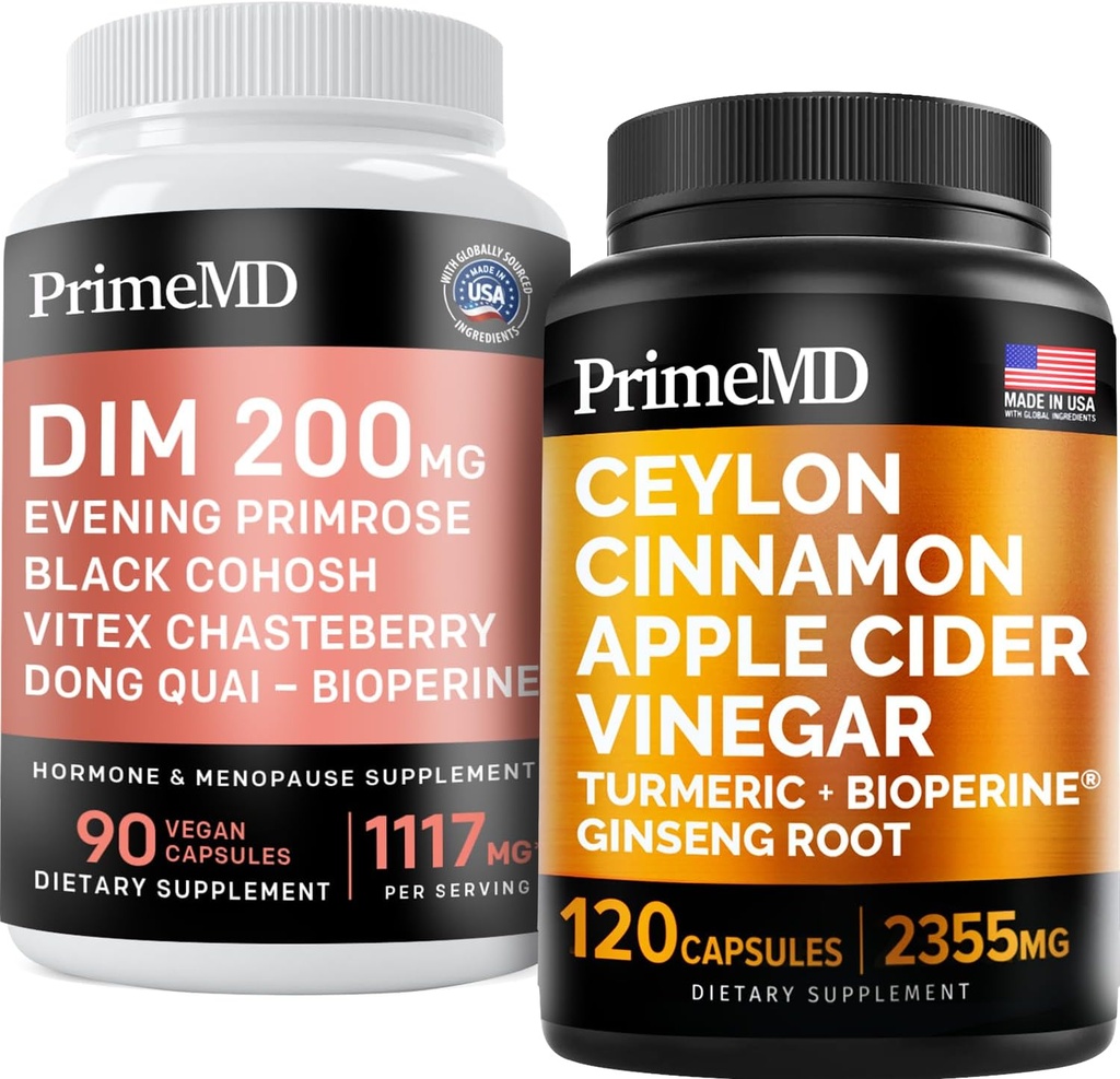 Ceylon Cinnamon (1pk) ve Menopause Destek (1pk) Tamam Sche - Kalp için Potent Vitaminler, Metabolism, Hormonlar ve Immune Desteği - Non-GMO, Vegan, Gluten-Free