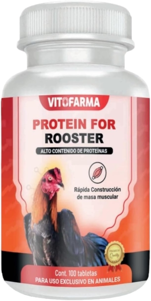 Rooster Chicken - Proteina a Base de Suero de Leche y Albümina de huevo para Gallos 100 tabletas