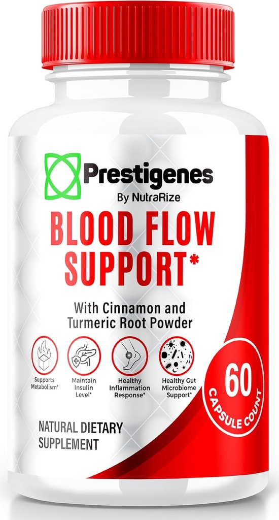 Prestigenes Blood Flow Suppport, Prestigenes to Fuel Your Bloodstream with The Power of Nature's Nutrients, Advanced Formula for Overall Health, All Natural Prestigenes Reviews (60 Capsules)