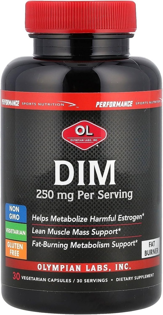 Olympian Labs Performans DIM Supplement 250 mg - DIM Diindolylmethane 30 Capsules (30 Day Supply)