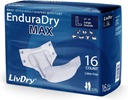 LivDry EnduraDry Max Adult Diapers with Tabs, Έως 12 ώρες, Super Absorbent Ακράτεια Εσώρουχα, Leak Protection Briefs, Μεγάλη, 16-Pack