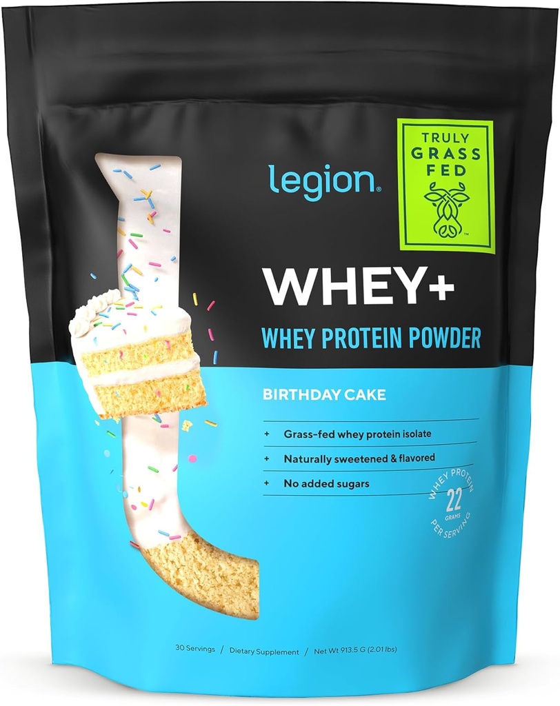LEGION Whey+ Protein Whey Isolate from Grass Fed İneks - Whey Protein Isolate Toz Low Calorie, Non-GMO, Sugar Free, Lactose and Gluten Free, All Natural Protein Toz for Men & Women, 30 Servisler