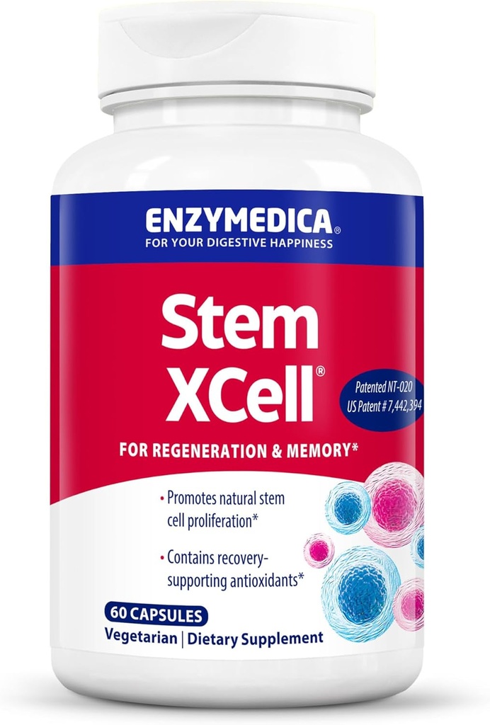 Enzymedica, Stem XCell, Beyin ve Hücre Sağlığı için Enzyme ve Antioksit Desteği, 60 Capsules