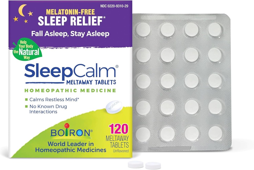 Boiron SleepCalm Tabletleri Deep, Relaxing, Restful Nighttime Sleep - Melatonin-Free and Non Habit-Forming - 120