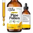 Wild & Organic Pine Pollen Tincture - Pine Pollen Toz Ölçeği Erkekler ve Kadınlar - Vegan, Şeker & Alkol Özgür Tamam - 4 fl oz