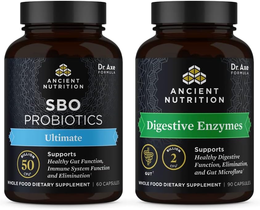 Eski Beslenme SBO Probiyotiks Capsules, Ultimate, 60 Kont + Digestive Enzymes Capsules, 90 Count