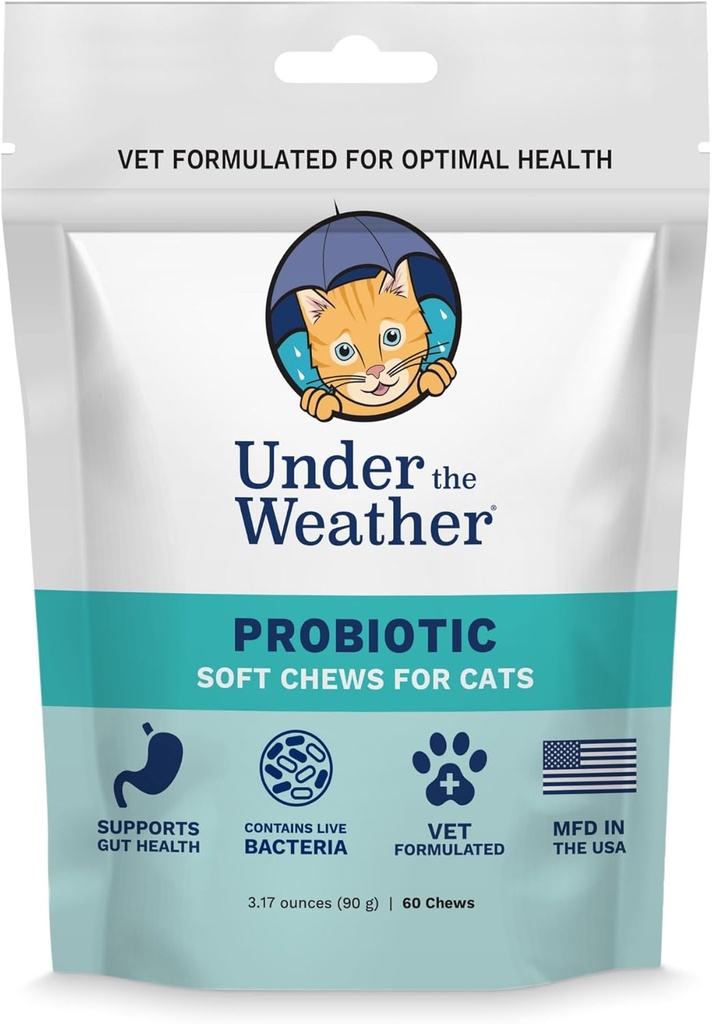 Weather Pet Probiyotik Chews for Cats | Normal Digestion, Balances Health | 60 Yıldız Şekilli Yumuşak Chews