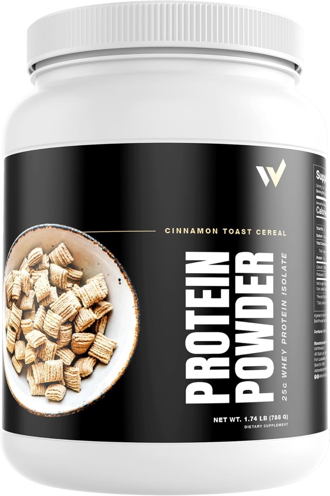 Whey Protein Isolate Toz Ashton Hall - Premium Cinnamon Tost Cereal Flavor - Low-Carb, High-Protein Shake for Muscle growth & Recovery, Packed with 25g of Whey protein per Scoop