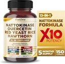 Nattokinase 5000FU Quercetin Red Yeast Rice Hawthorn - General Wellness Support - Made in USA