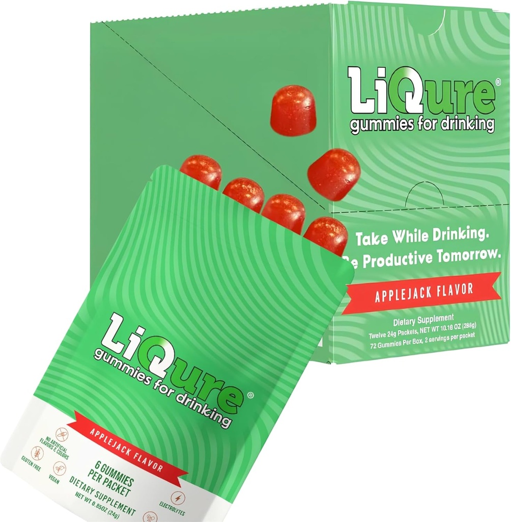 Gummies για το ποτό, αισθάνονται καλύτερα μετά από μια νύχτα έξω, DHM, γαϊδουράγκαθο γάλα, βιταμίνες Β, ηλεκτρολύτες, φυτικής βάσης, 72 Gummies (24 εξυπηρετήσεις) - Wellness μετά τη γιορτή