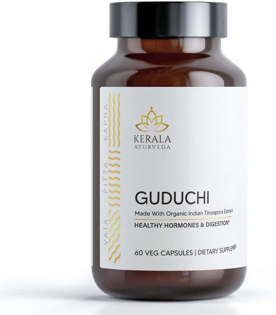 Kerala Ayurveda Guduchi Herbal Capsules | Herbal Supplement for Immune System Function and Health | Supports Cellular Savunma | Genel Sağlık ve Şey Için Doğal komport - 60 Kont