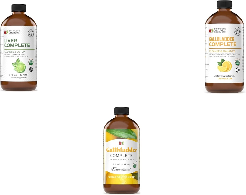 Tamam Natural Products Liver Complete 8oz, Gallbladder 8oz & Gallbladder Cleanse ve Balance 8oz Sche