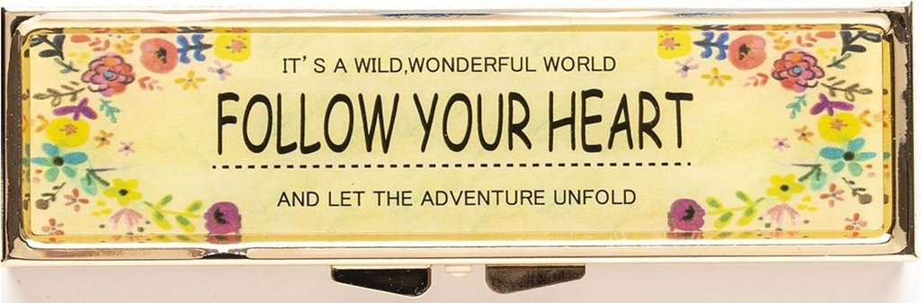 AmyZone Pill Organizer 7 Weekly Day Travel Portable Compact Pill Box Pill Case to Hold Vitamins/Tylenol/Fish Oil /Supplements/Meds/Tablet for Purse/Pocket(Follow Your Heart)