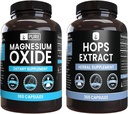 Pure Original Materialss Magnezyum Oksit ve Hops Extract Sche, 365 Capsules Her, No Fillers, Always Pure Pure