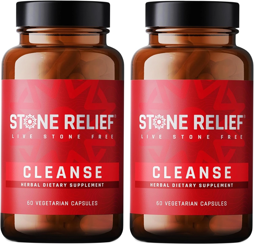 STONE RELIEF Cleanse - Premium Chanca Piedra Stone Breaker Kompleksi - Erkekler / Kadınlar için En İyi Doğal Dissolver - Natural Kidney Cleanse & Detox Supplement - [2 Pack] - 120 Capsules - 1.200 mg