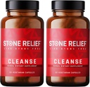 STONE RELIEF Cleanse - Premium Chanca Piedra Stone Breaker Kompleksi - Erkekler / Kadınlar için En İyi Doğal Dissolver - Natural Kidney Cleanse & Detox Supplement - [2 Pack] - 120 Capsules - 1.200 mg