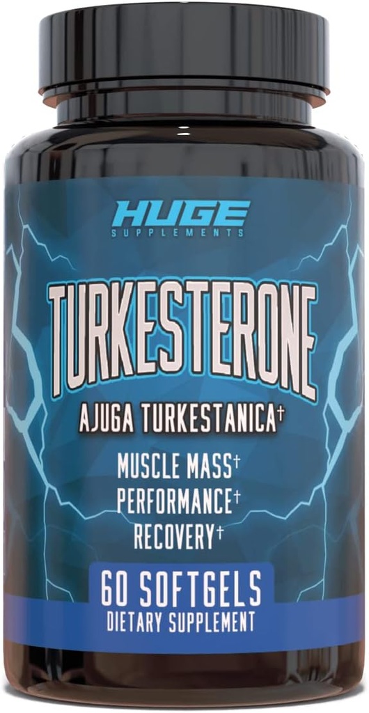 Turkesterone Supplement (500mg) Ajuga Turkestanica Extract, Βελτίωση της μυϊκής μάζας Lean, Απόδοση Άσκησης, Βελτίωση της αποκατάστασης μυών με την τεχνολογία απορρόφησης Softgel (60 Softgels)