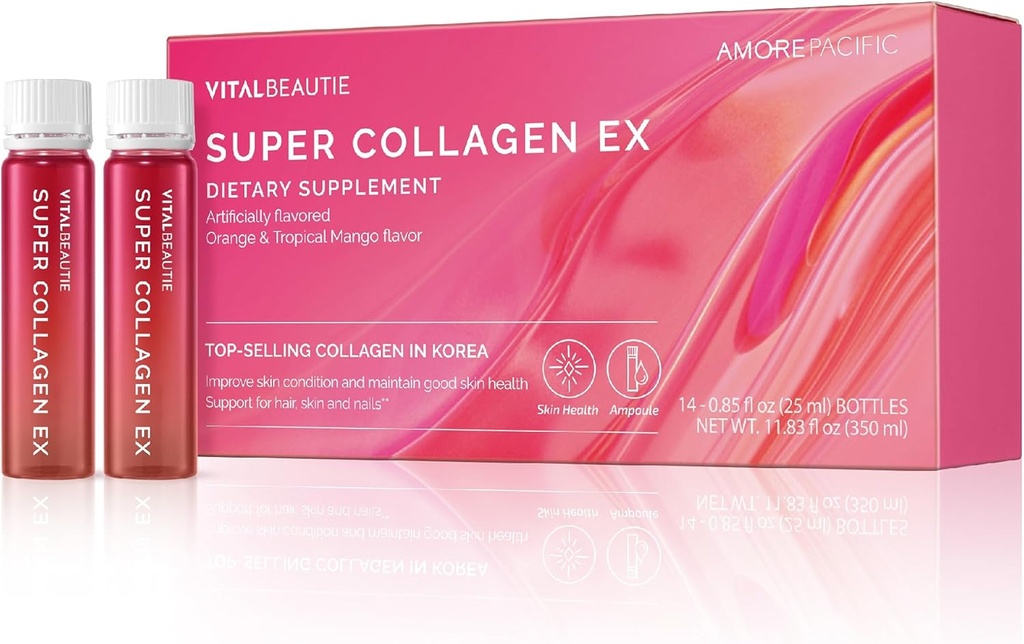 VITALBEAUTIE Super Collagen EX (Liquid Marine Collagen) Biotin, C, Hyaluronic Asit, L-Glutathione Tarafından AMOREPACIFIC Koreli Skincare - 14 Hizmet