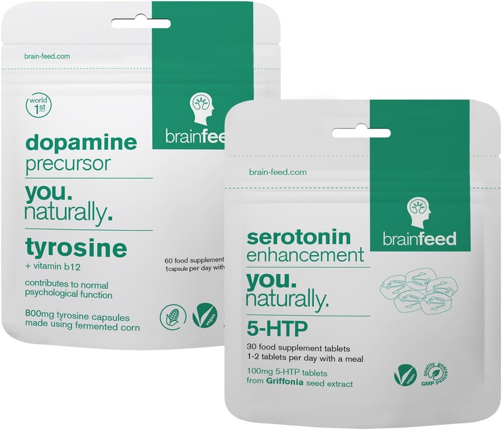 Serotonin ve Dopamine Supplements | Mood Support Supplement – 2Month Supply | Serotonin Supplement 5-HTP + Dopamine ATM Tyrosine | Natural Moodfuns