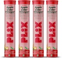 PLIX Apple Cider Vinegar Effervescent Tablets with The Mother, 700 mg ACV with VIT B12, B6, Pack of 4 | Vegan, Nodrew Sugar, Non-GMO & Gluten-Free