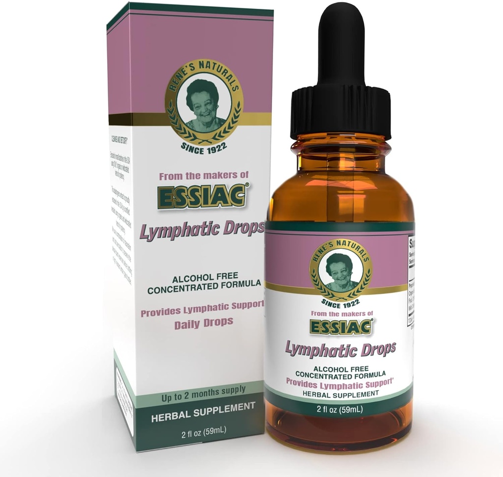 Rene's Naturals Lymphatic Drops,% 100 Organik ve Wild Crafted Herbs, Alkol-Free, Sugar-Free, Whole Plant sertifikalı. 2oz yukarı 2 Ay Supply. 100% Vegan Herbal Supplement, Sertifikalı Kosher