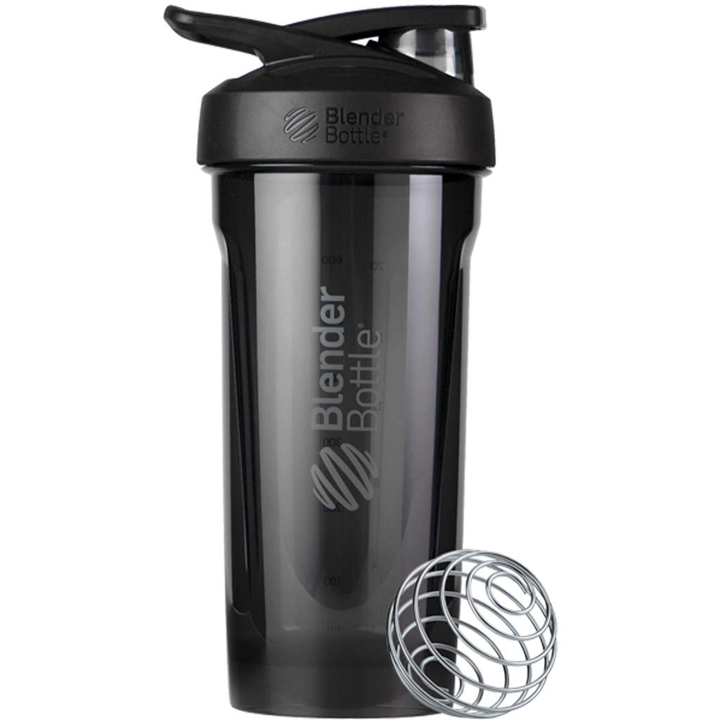 BlenderBottle Strada Tritan Shaker Şişe Locking Lid, 28-Ounce, Black