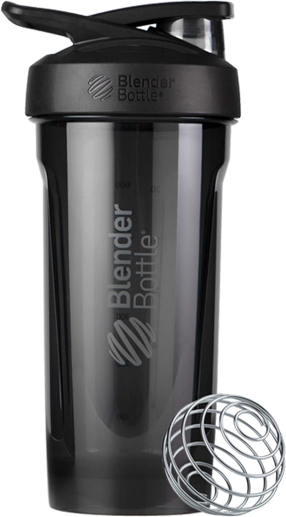 BlenderBottle Strada Tritan Shaker Şişe Locking Lid, 28-Ounce, Black