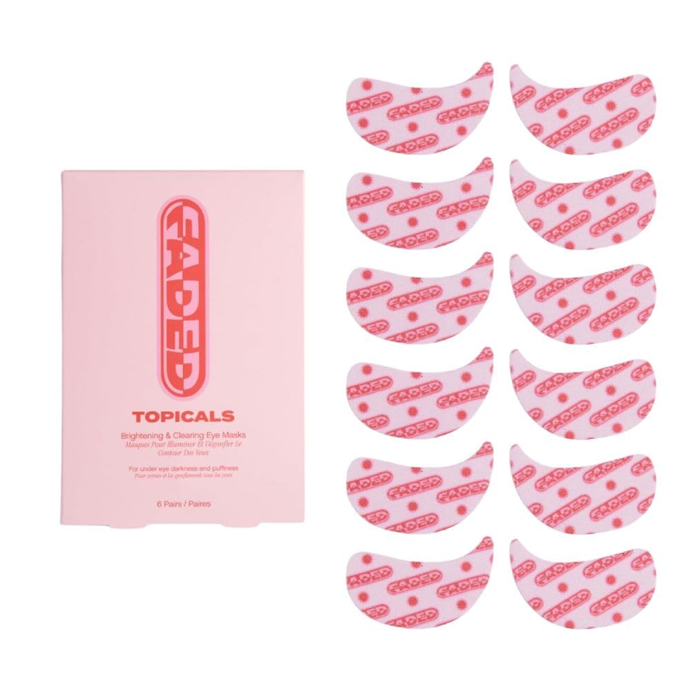 Topicals Faded Brighting Under Eye Masks | Revitalize Patches to Depuff, Hydrate, and Illuminate | Diminishes Dark Circles and Fine Lines | Made with Kojic Acid, Caffeine & Niacinamid