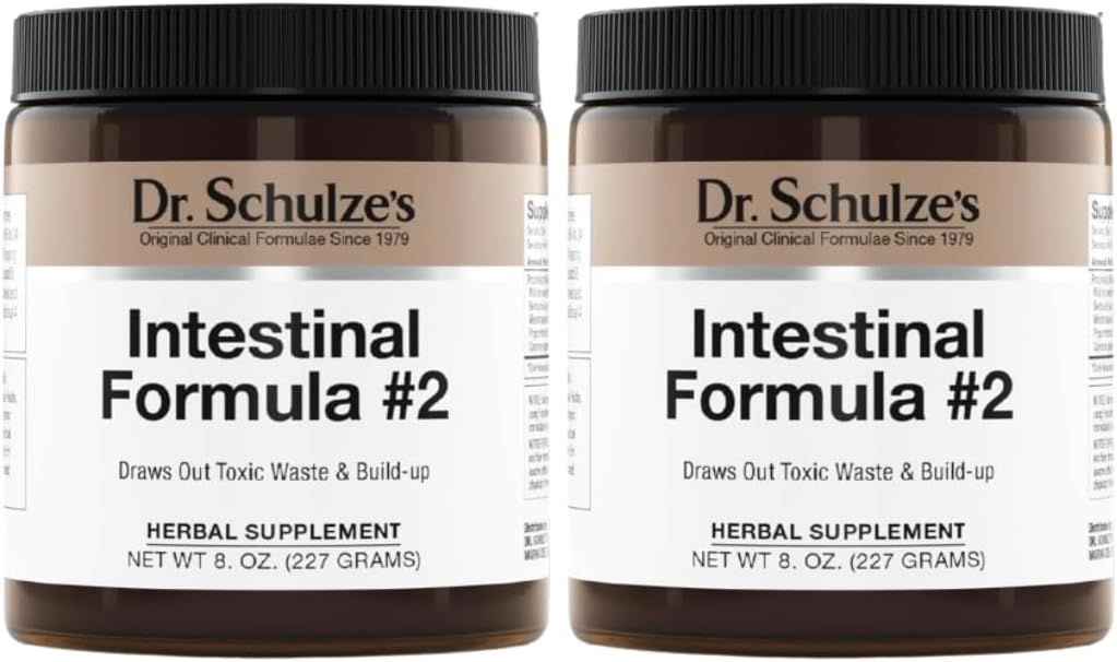 Dr. Schulze'nin Intestinal Formula #2 - Kolon Sağlığı Desteği için Temizleme - Günlük Eliminasyon - Plant-Based Herbal Supplement - Gluten-Free & Vegan - 8 oz (2-Pack)