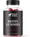 Pete & Pedro BIOTIN Saçlar için Gummies, Skin & Nails Kadınlar ve Erkekler için Büyüme | Hair Güçlü Skin, & Nails | Cherry Biotin Gummy 5000mcg Per | Seen on Shark Tank, 60 Counts