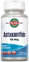 KAL Astaxanthin 10 mg, Güçlü Antioksis Supplement, Eye Health and Brain Supplement, From Natural Plant Source, Non-GMO, Vegan, Gluten Free, 30 Hizmet, 60 VegCaps